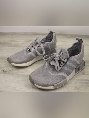 adidas Light Gray Knit Trainer Sneakers